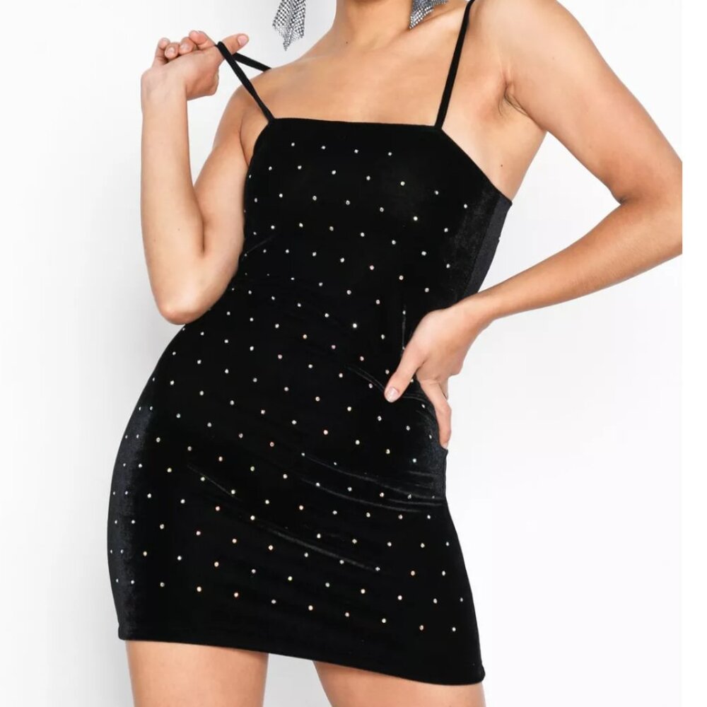 Motel rocks velvet rhinetone dress